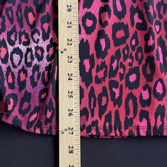 Cocomo Woman Blouse Plus Size 1X Pleated Vneck Short Sleeve Animal Print - Picture 10 of 10
